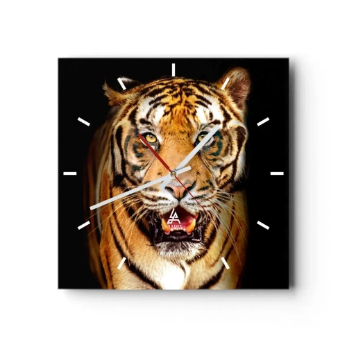 Wall clock - Clock on glass - Wild at Heart - 40x40 cm