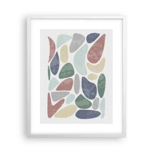 Poster in white frmae - Mosaic of Powdered Colours - 40x50 cm