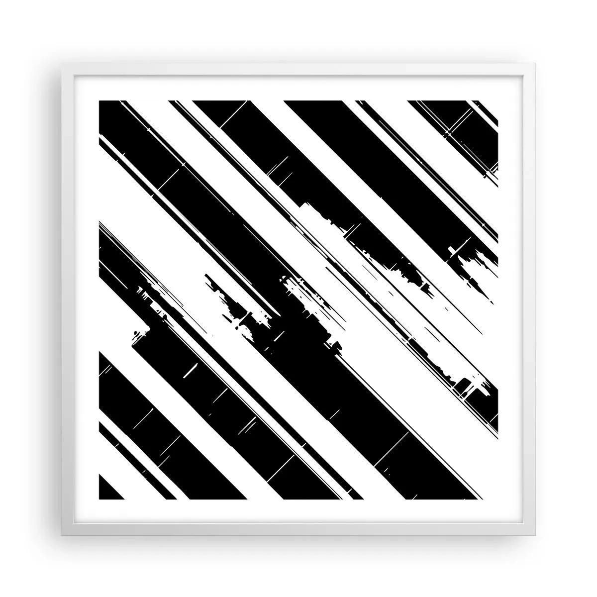 Poster in white frmae - Intensive and Dynamic Composition - 60x60 cm