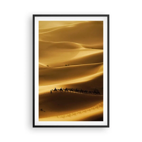 Poster in black frame - Caravan on the Waves of a Desert - 61x91 cm