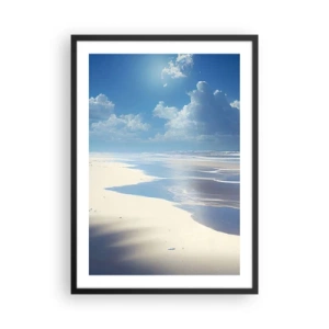 Poster in black frame - A sunny beach with the sky reflected in the water - 50x70cm - Paradise Holiday - Modern wall decoration for the living room and bedroom ARTTOR