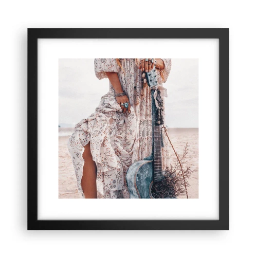 Poster in black frame - Flower Chidlren on their Way - 30x30 cm