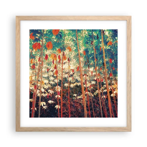 Poster in light oak frame - Secret Life of Leaves - 40x40 cm