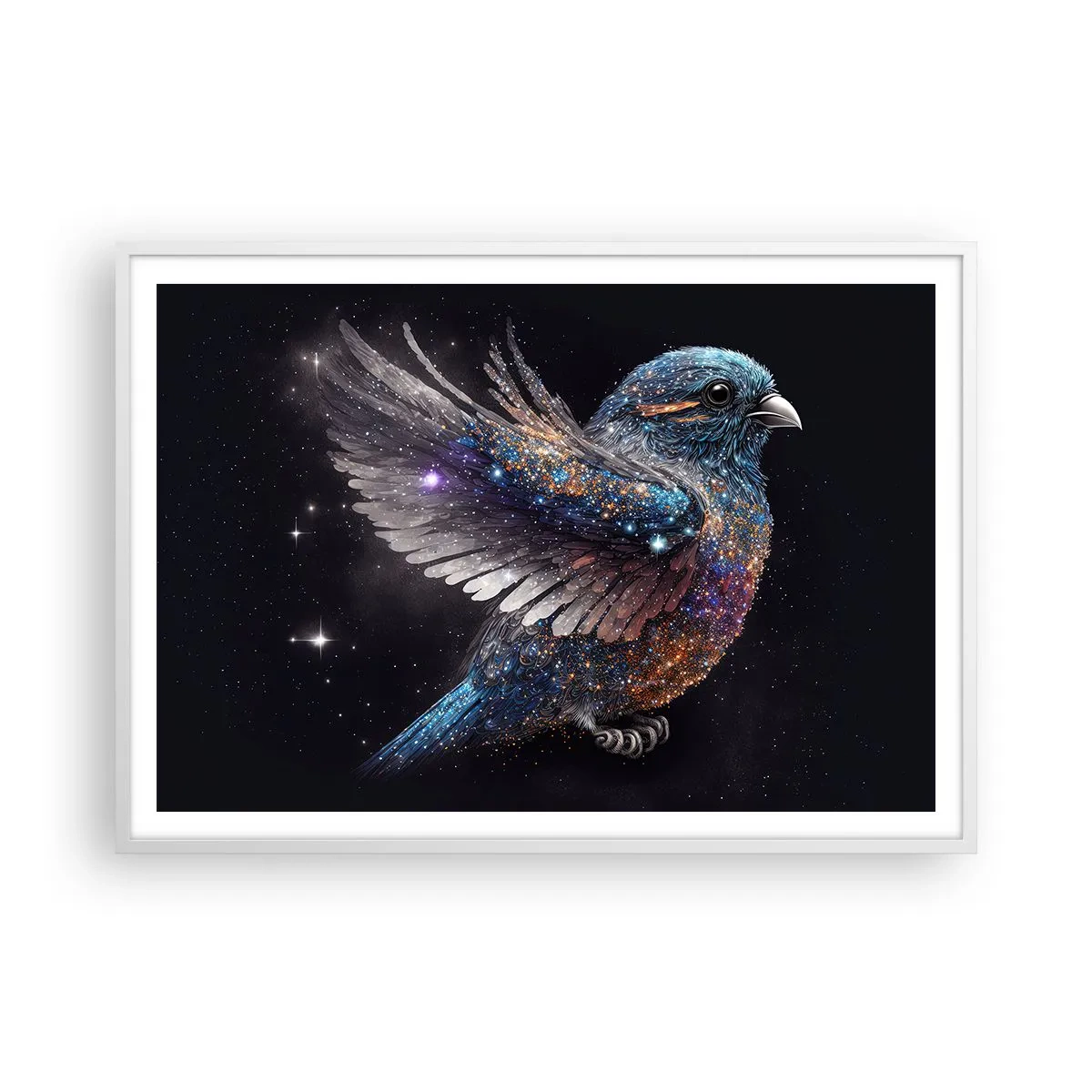 Poster in white frmae - Diamond Sparrow - 100x70 cm