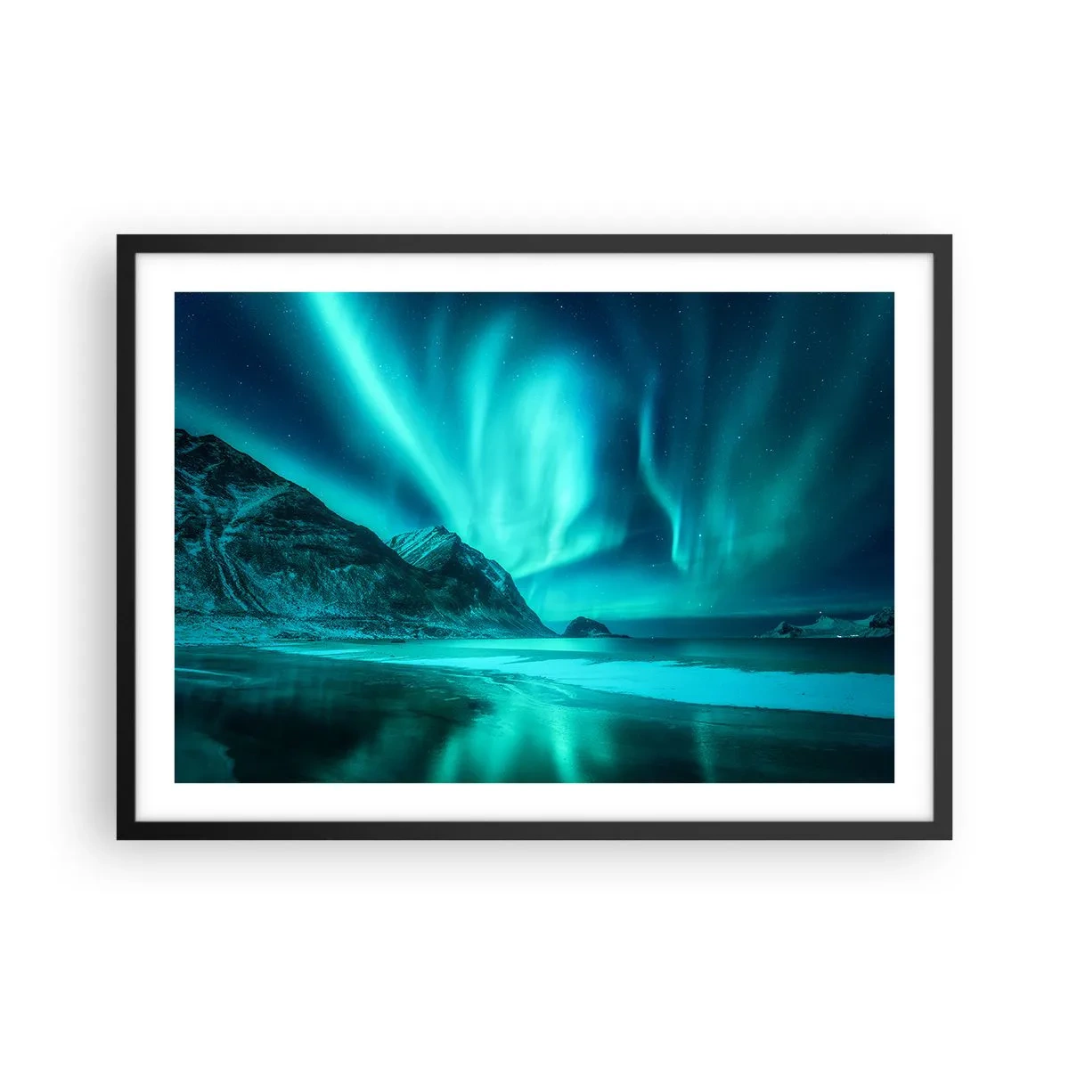Poster in black frame - Miracles of the North - 70x50 cm