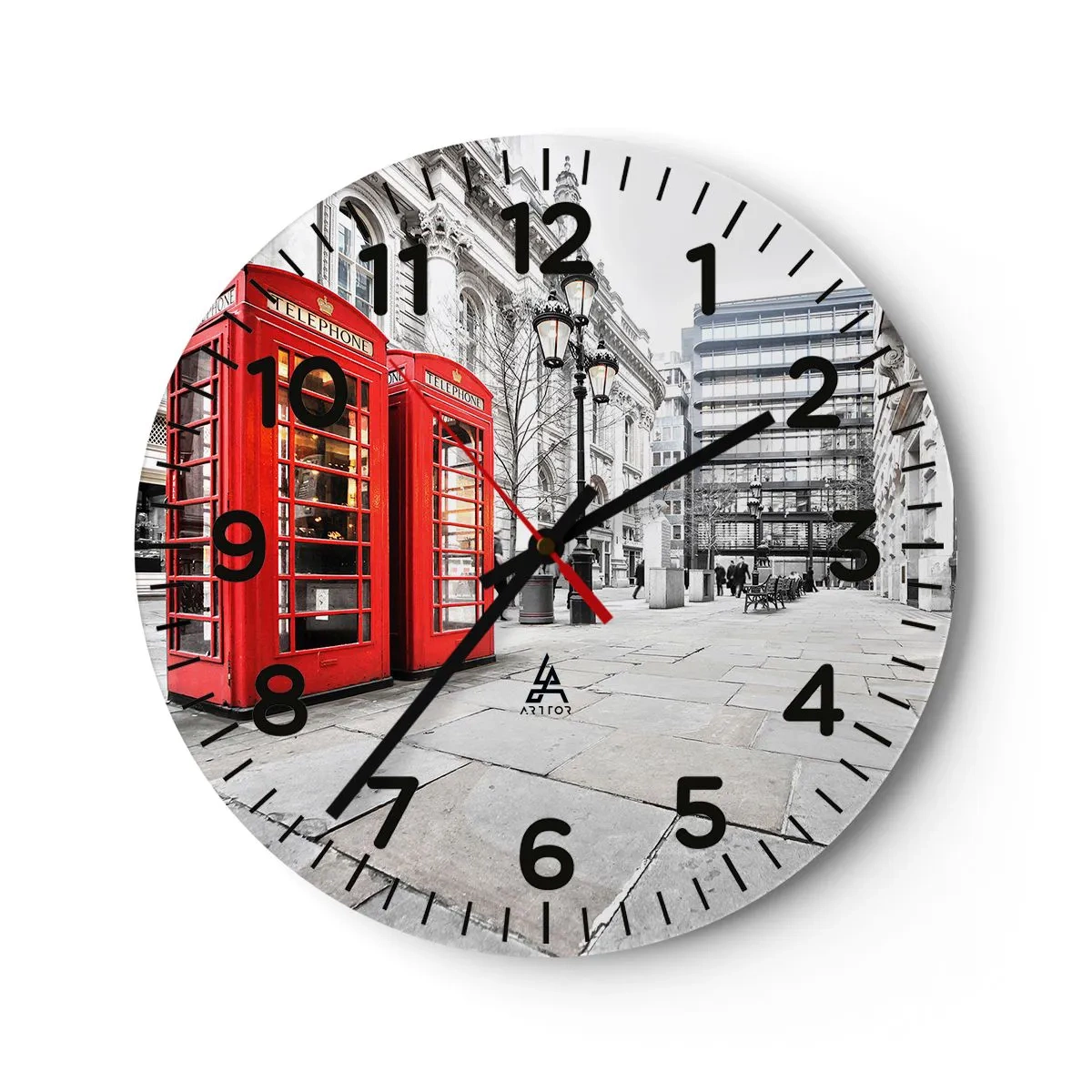 Wall clock - Clock on glass - Welcome to London - 30x30 cm