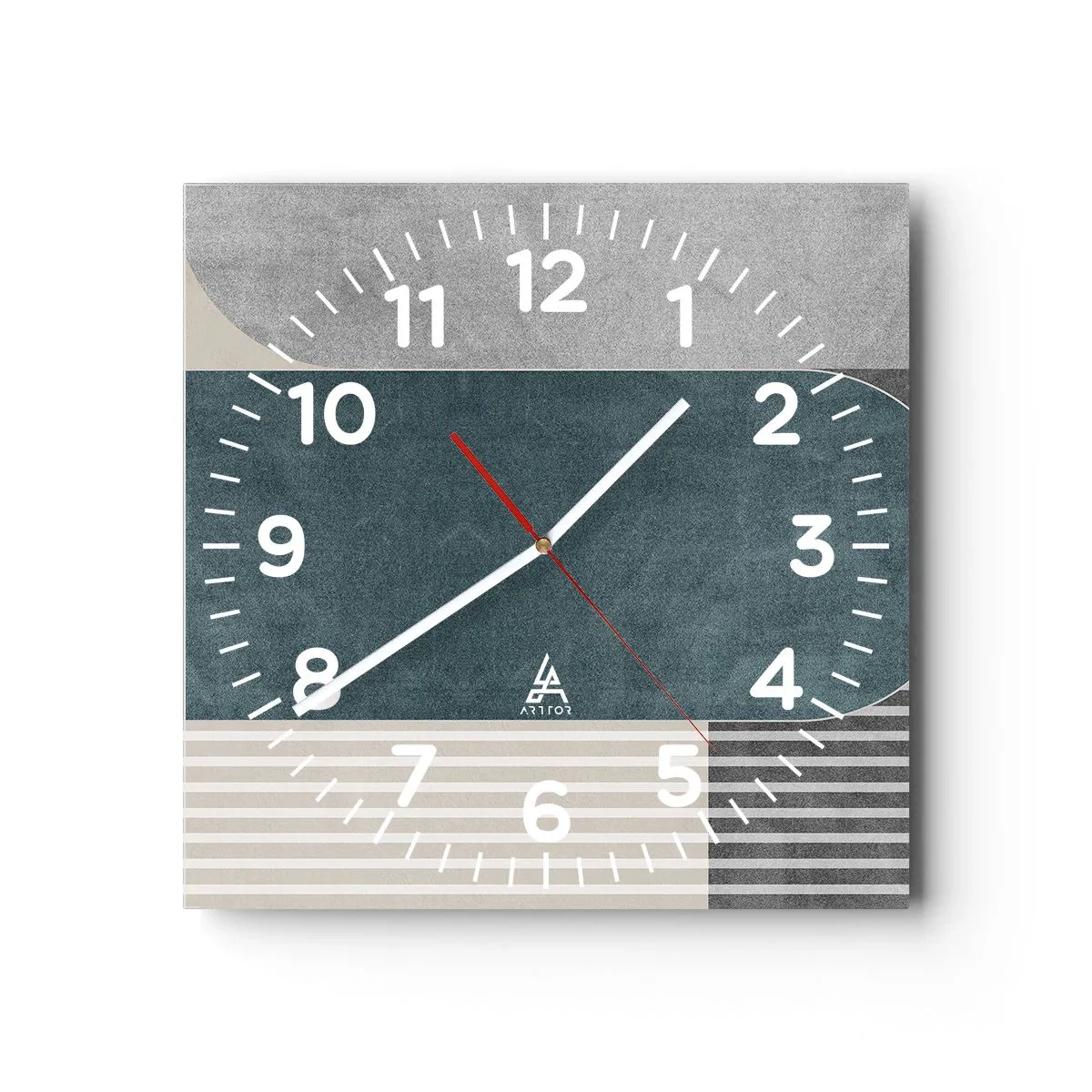 Wall clock - Clock on glass - Levelled Composition - 40x40 cm