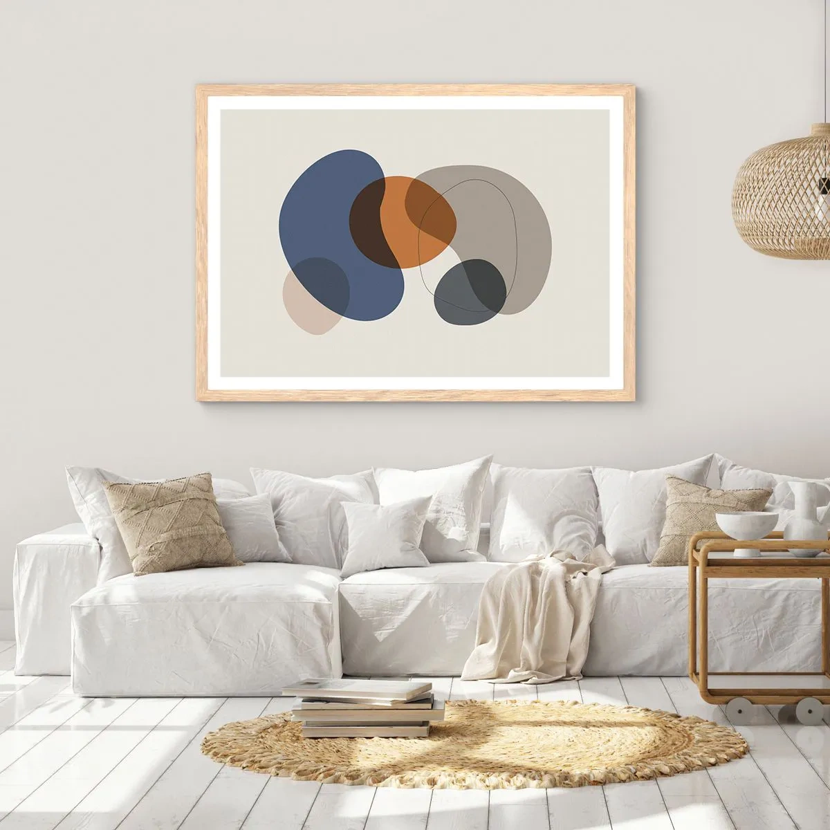 Poster in light oak frame - Drops of Colours - 40x30 cm