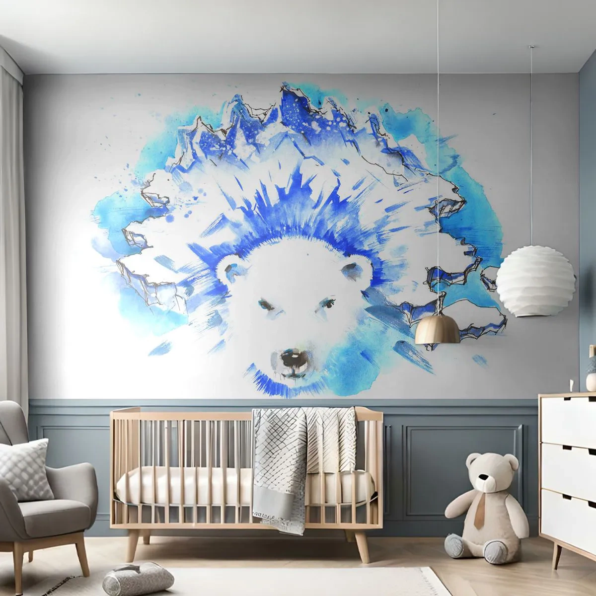 Self-Adhesive Photo Wallpaper Deluxe Sticker - King of Arctica in Icy Crown - Abstraction, Polar bear, Antarctica - 400x280 cm