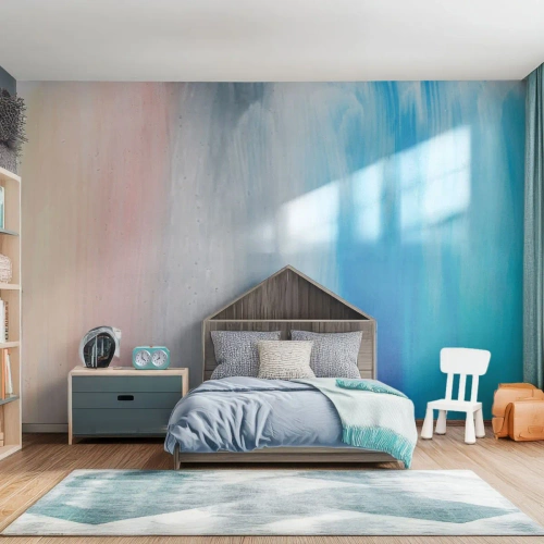 Self-Adhesive Photo Wallpaper Deluxe Sticker - Elements: Air - Abstraction, Piece, Pastel - 100x70 cm