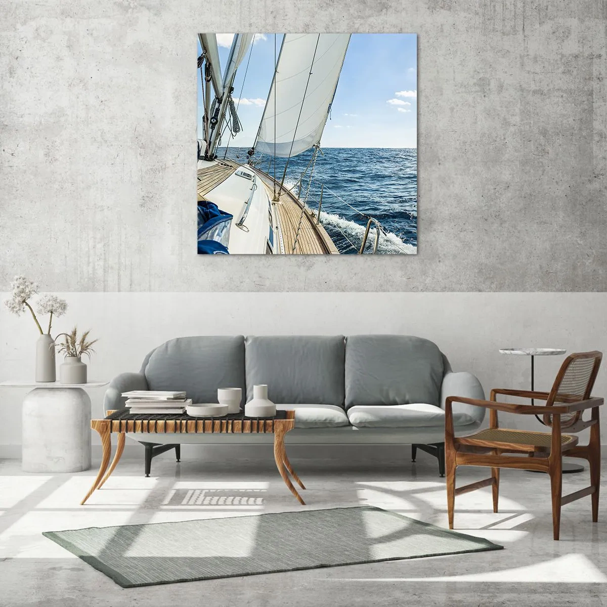 Glass picture - Ahoy, Adventure - 30x30 cm