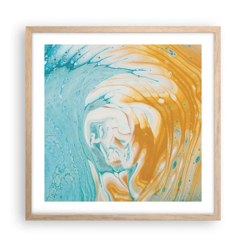 Poster in light oak frame - Pastel Swirl - 50x50 cm