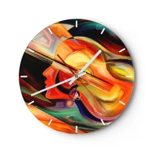 Wall clock - Clock on glass - All Is Tuned Up - 40x40 cm