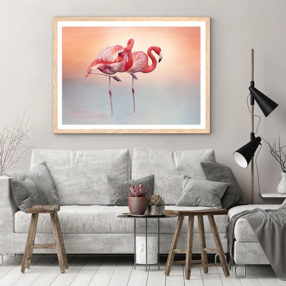 Poster in light oak frame - In the Colour Of Sunset - 70x50 cm