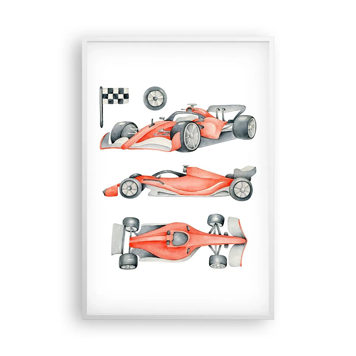 Poster in white frmae - Race for the Dreams - 61x91 cm