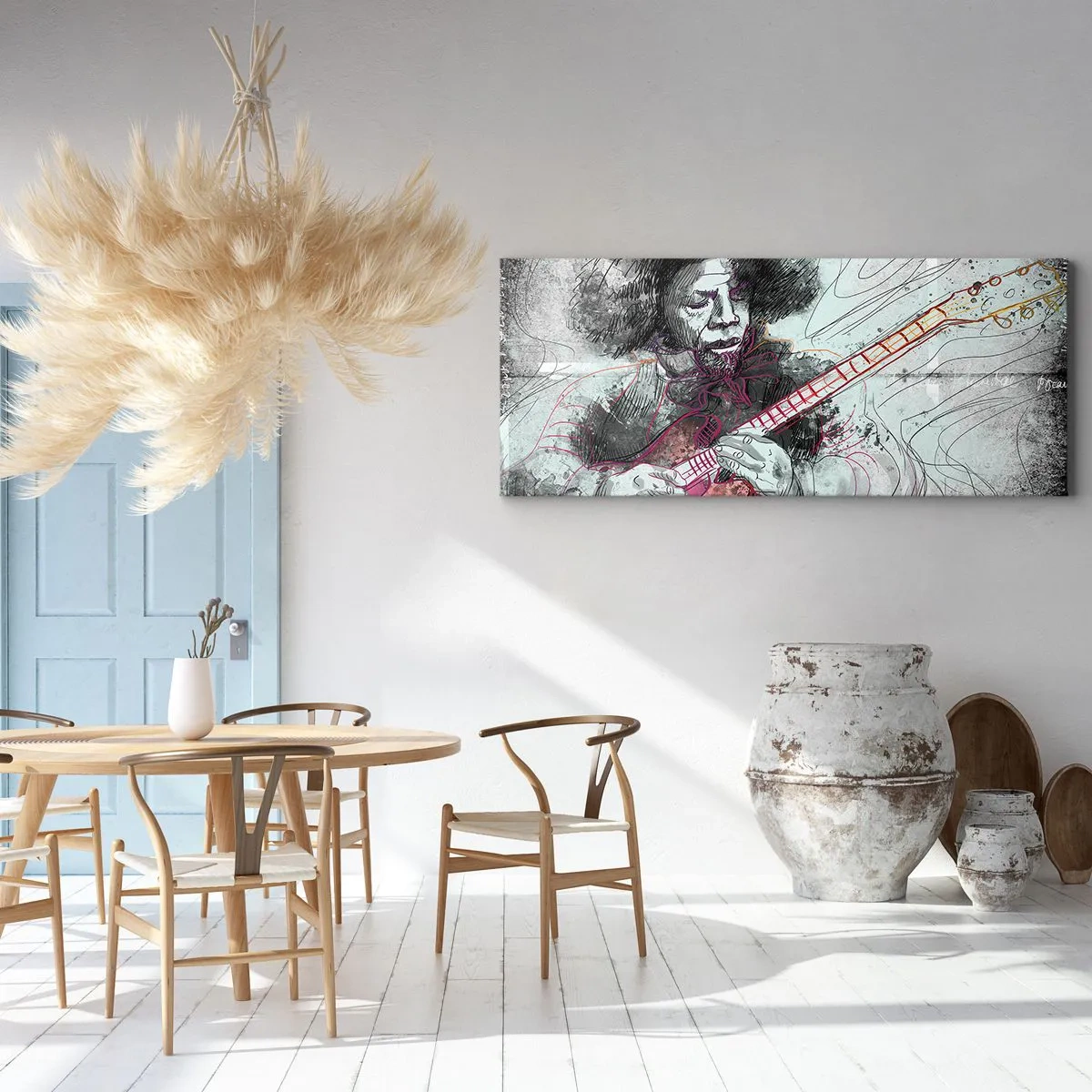 Canvas picture - On the Waves of Music - 90x30 cm