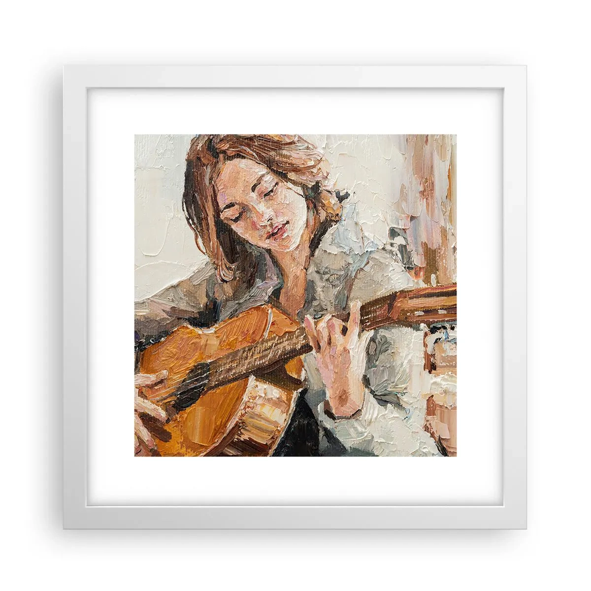 Poster in white frmae - Concert for Guitar and Girly Heart - 30x30 cm