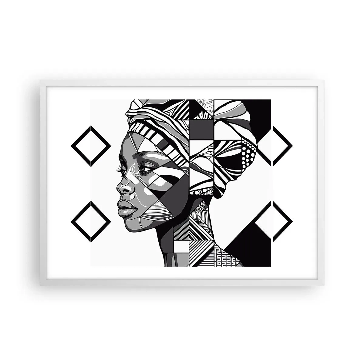 Poster in white frmae - Ethnic Portrait - 70x50 cm
