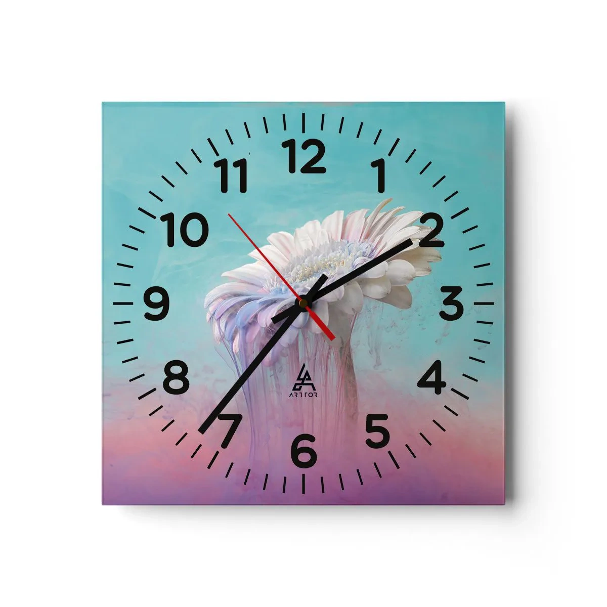 Wall clock - Clock on glass - Afterlife of Flowers - 30x30 cm