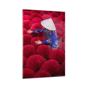 Glass picture - In the Rice Field  - 80x120 cm