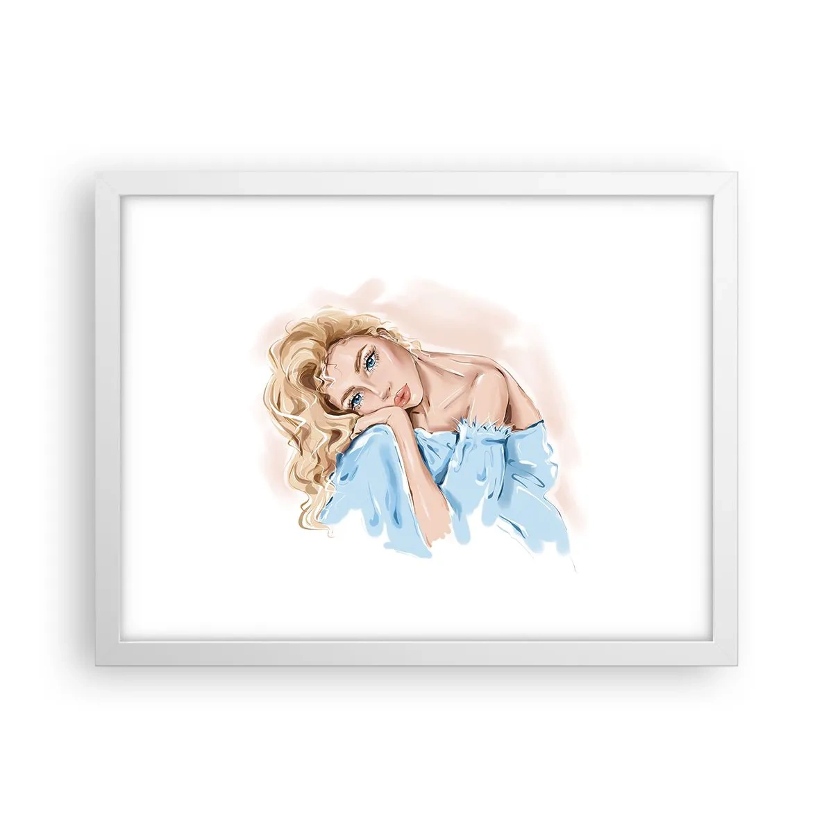 Poster in white frmae - Dreamy in Blue - 40x30 cm