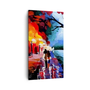 Canvas picture - Flaming Autumn in the Park - 45x80 cm