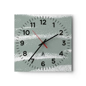 Wall clock - Clock on glass - Abstrcat in Winter Climate - 40x40 cm
