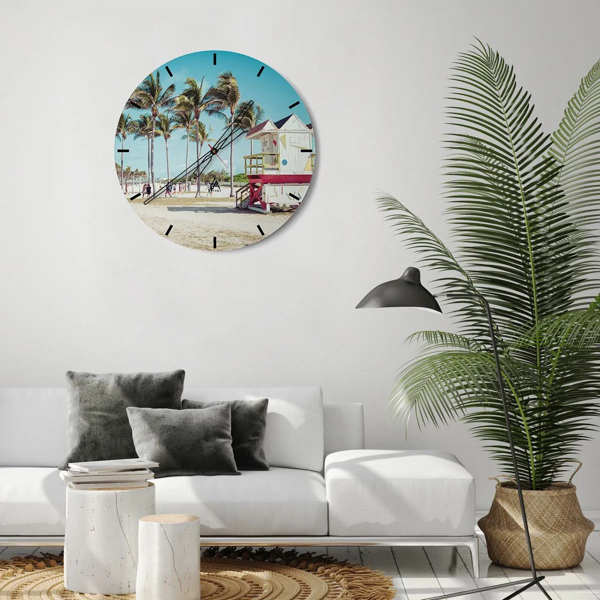 Wall clock - Clock on glass - Beautiful Day before You - 40x40 cm