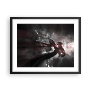Poster in black frame - Lost in the Fog of Jazz - 50x40 cm