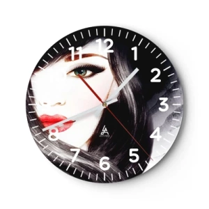 Wall clock - Clock on glass - Sapphire Look - 40x40 cm