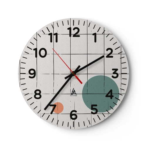 Wall clock - Clock on glass - Imprisoned. Us or Them? - 30x30 cm