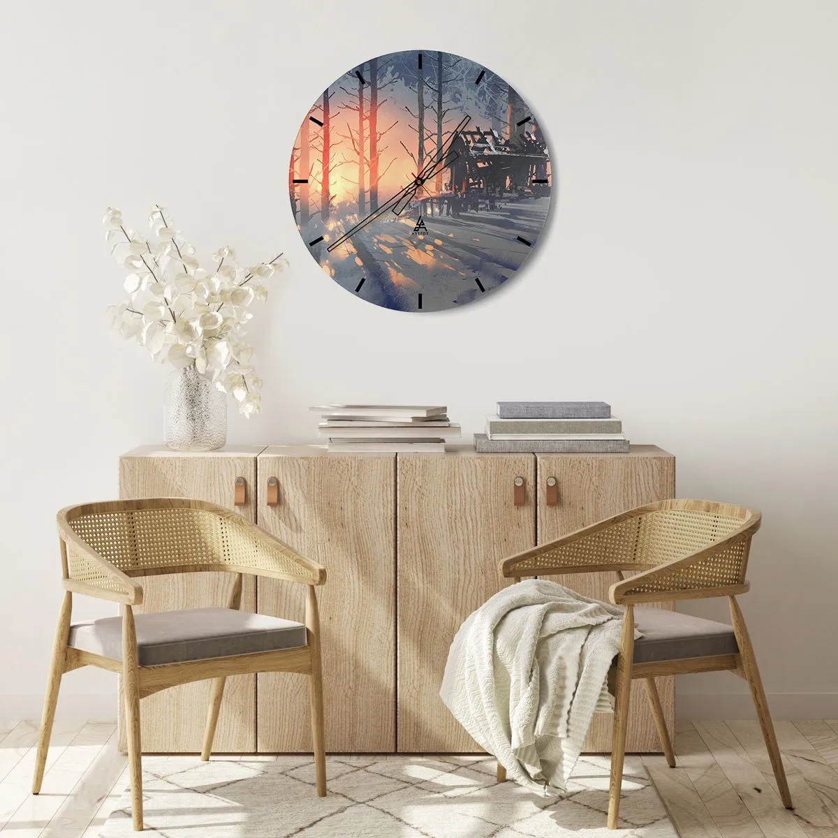 Wall clock - Clock on glass - Only the Sun Drops by - 40x40 cm