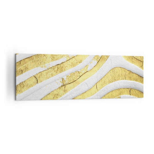 Canvas picture - Composition in White and Gold - 160x50 cm