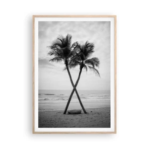 Poster in light oak frame - Tender Presence - 70x100 cm