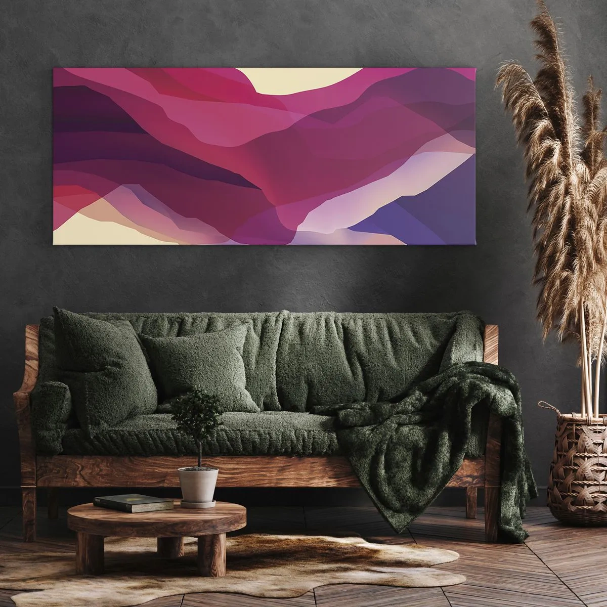Canvas picture - Waves of Purple - 160x50 cm