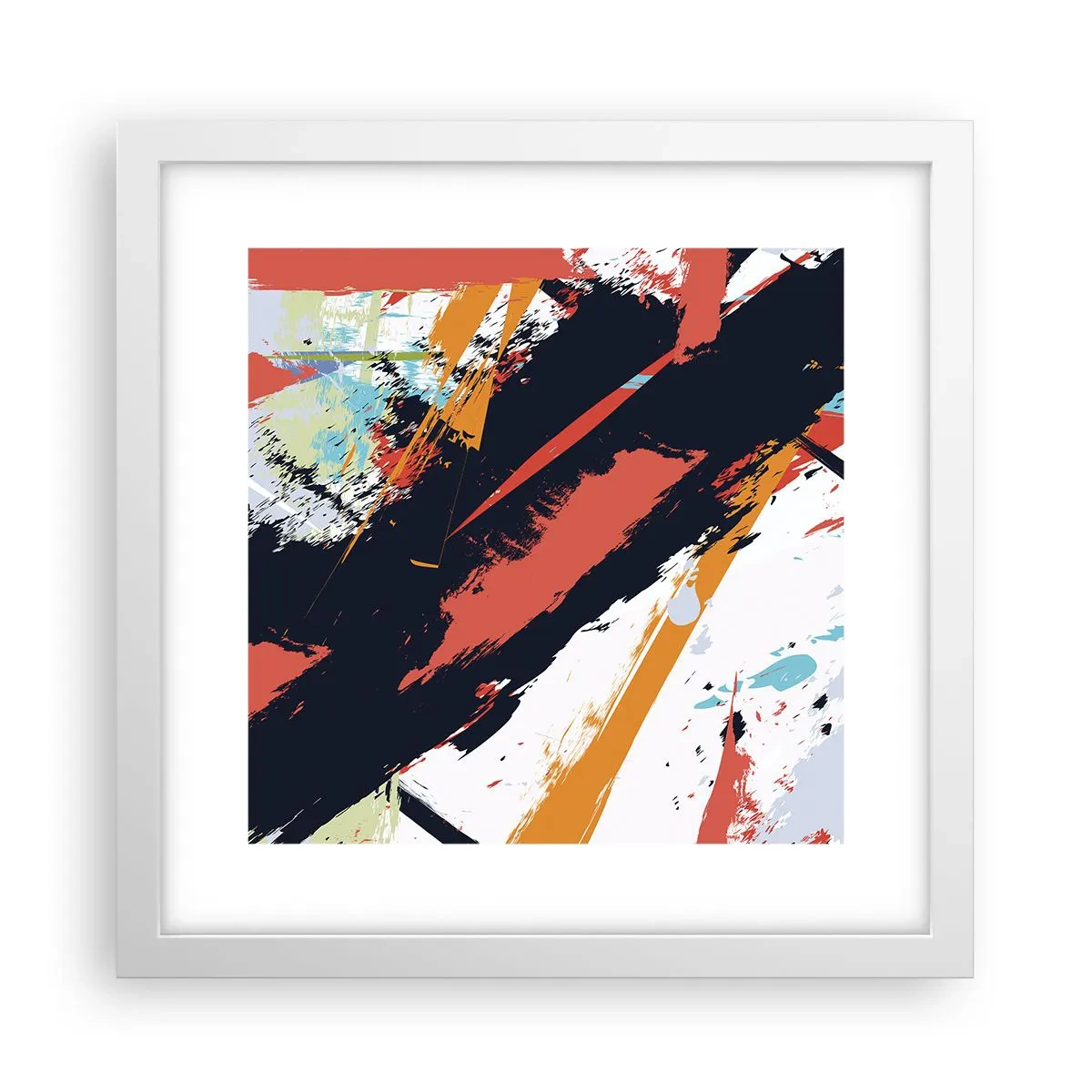 Poster in white frmae - Dynamic Composition - 30x30 cm