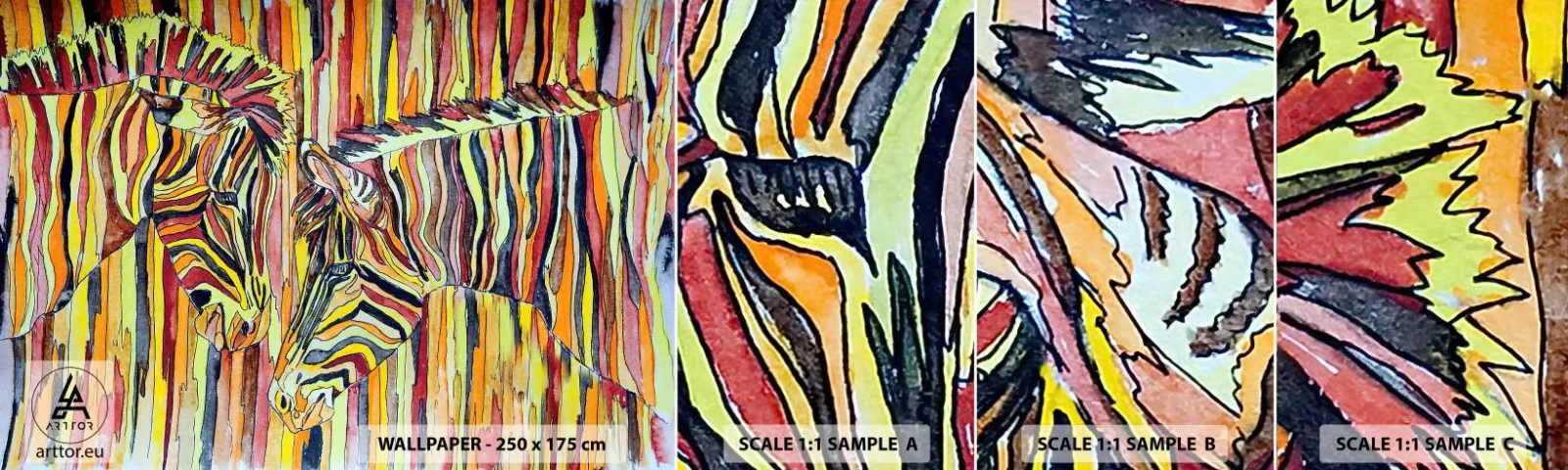 Photo Wallpaper Sample Standard Eco - And You Too… - Abstraction, Ribs, Piece - 100x30 cm