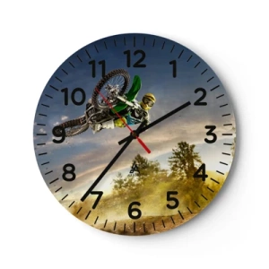 Wall clock - Clock on glass - Turn on Emotions! - 30x30 cm