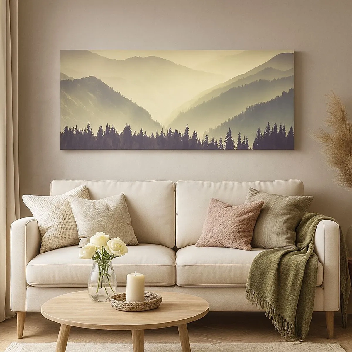 Canvas picture - In a Faraway Land, Past the Mountains - 100x40 cm