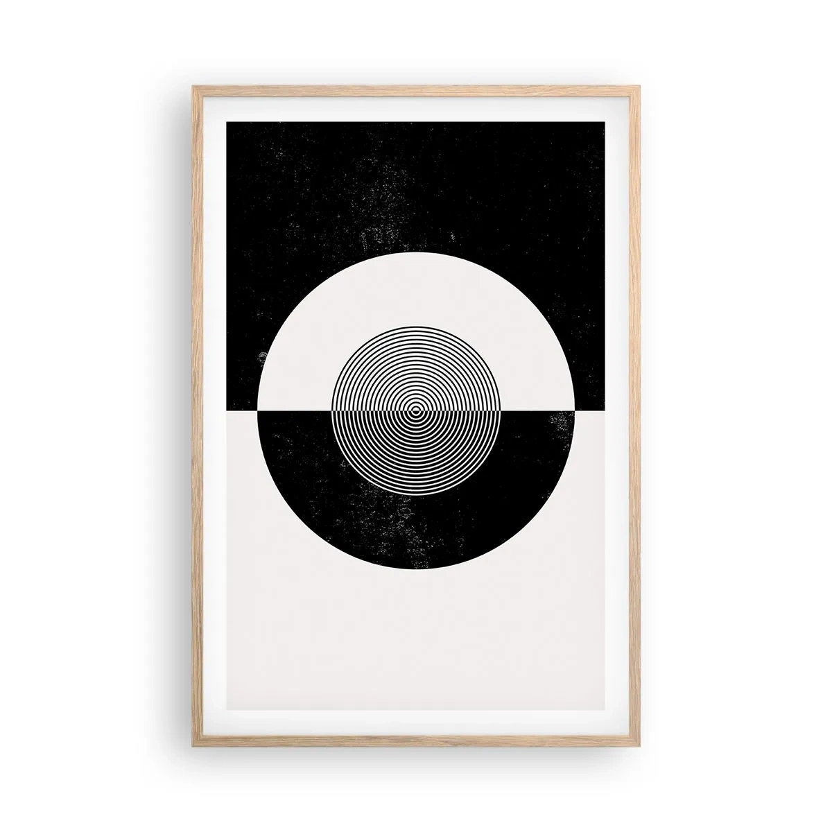 Poster in light oak frame - Harmony in Black and White - 61x91 cm