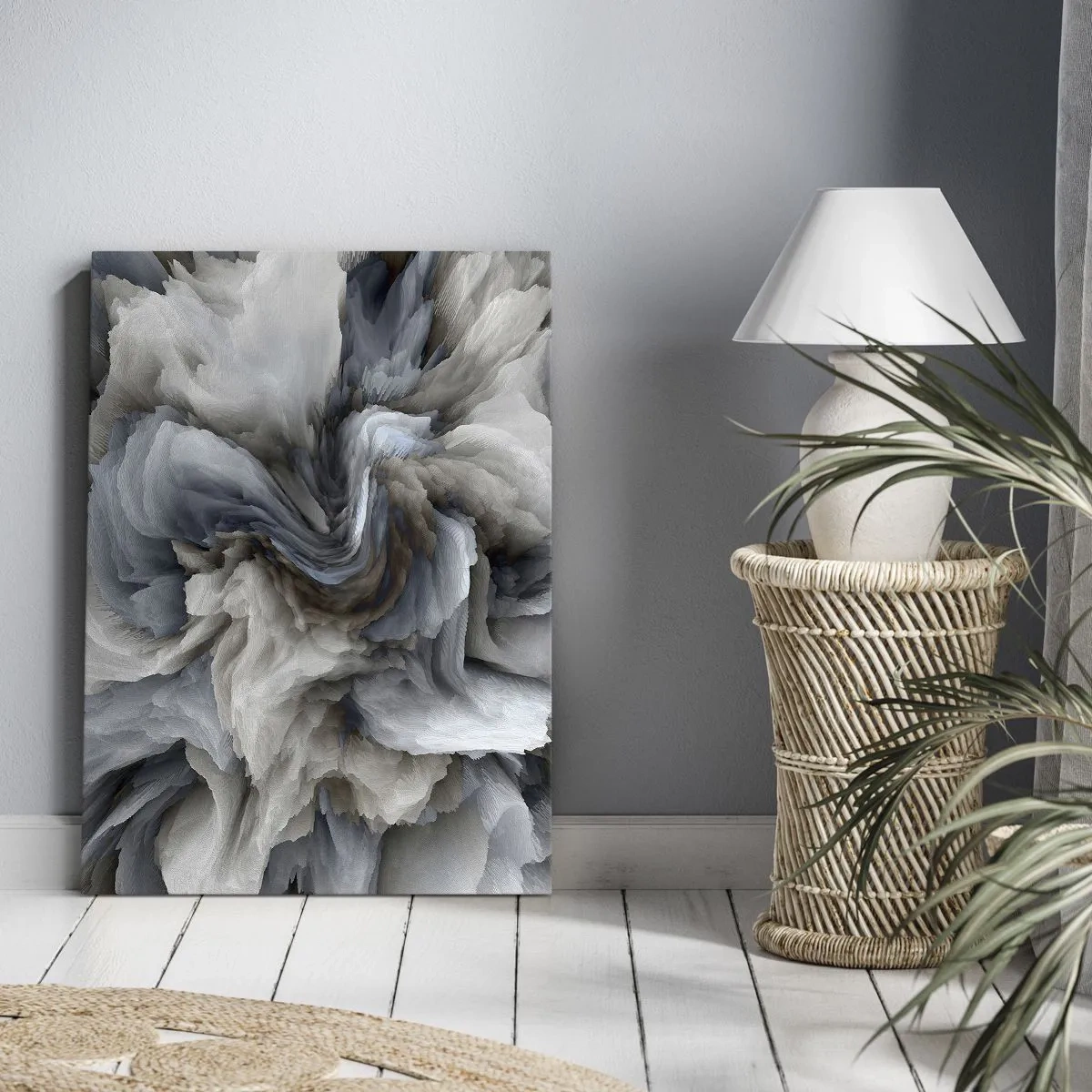 Canvas picture - Stone and Flower - 45x80 cm