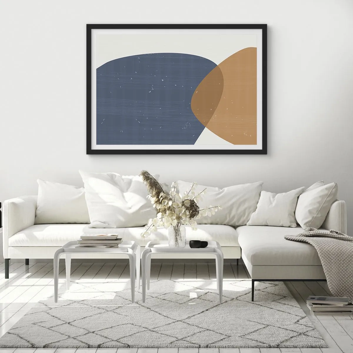 Poster in black frame - Ovals and Intersections - 100x70 cm