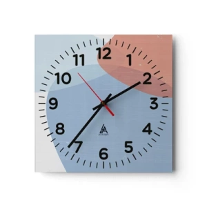 Wall clock - Clock on glass - Pastel Relations - 30x30 cm