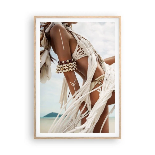 Poster in light oak frame - Priestess of the Sun - 70x100 cm