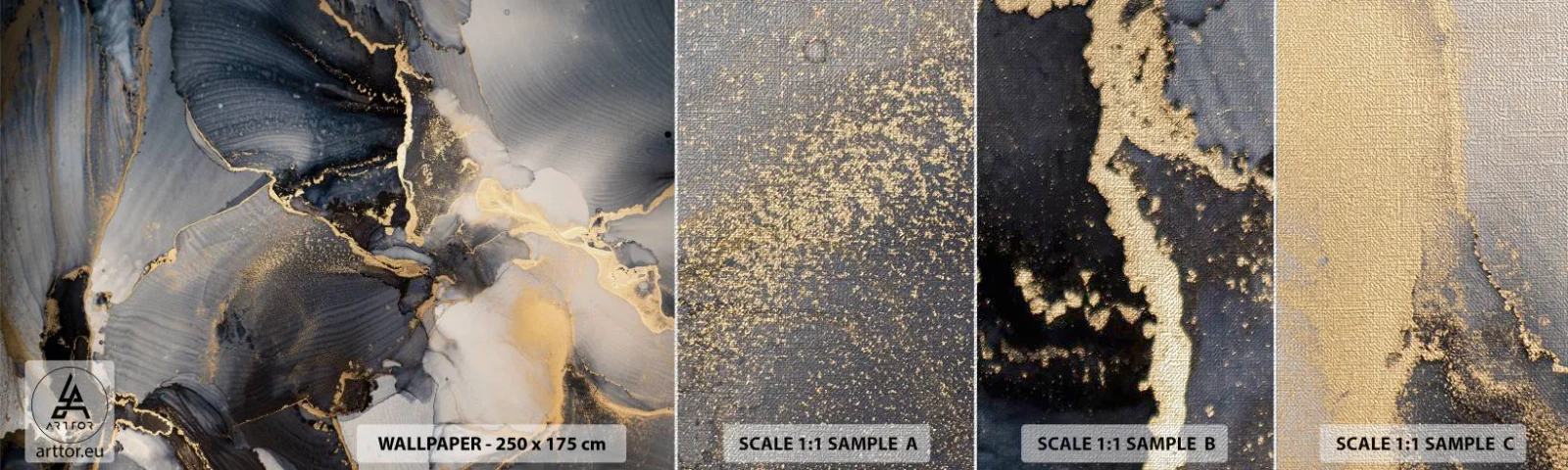 Photo Wallpaper Sample Premium Canvas - Life of a Stone - Abstraction, Piece, Modern Art - 100x30 cm