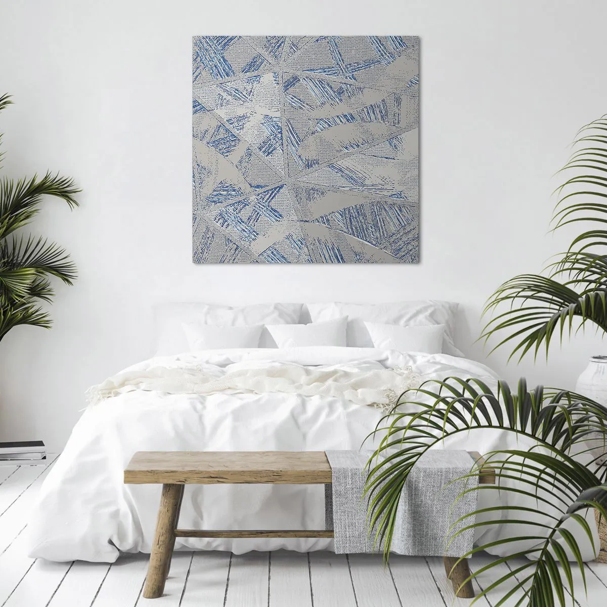 Canvas picture - In Blue and Grey Maze - 50x50 cm