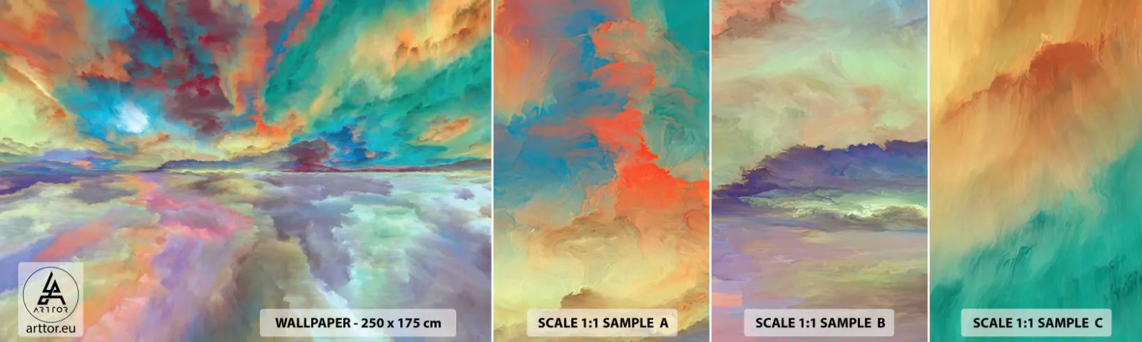 Photo Wallpaper Sample Standard Eco - Two Skies - Abstraction, Piece, Surrealism - 100x30 cm