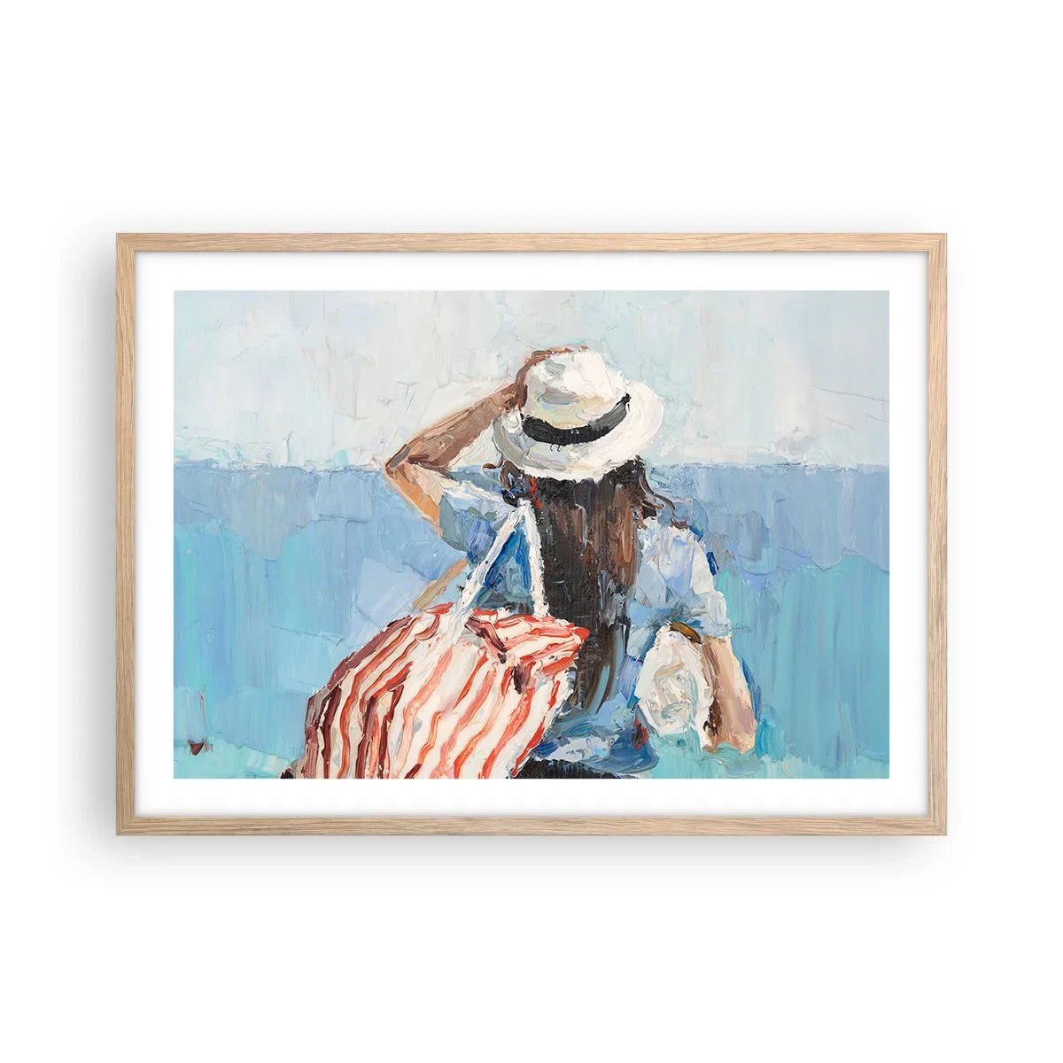 Poster in light oak frame - Welcome to Holiday - 70x50 cm