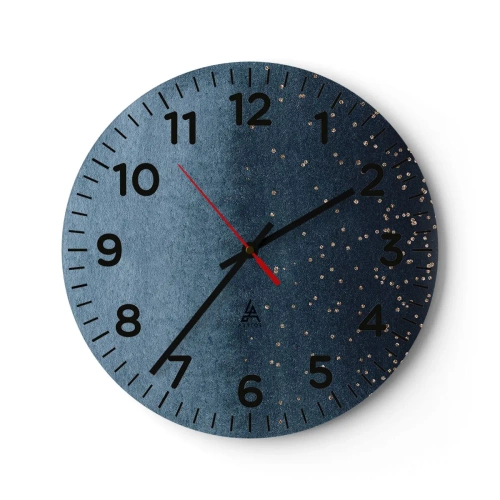 Wall clock - Clock on glass - Composition - Blue Phases - 40x40 cm