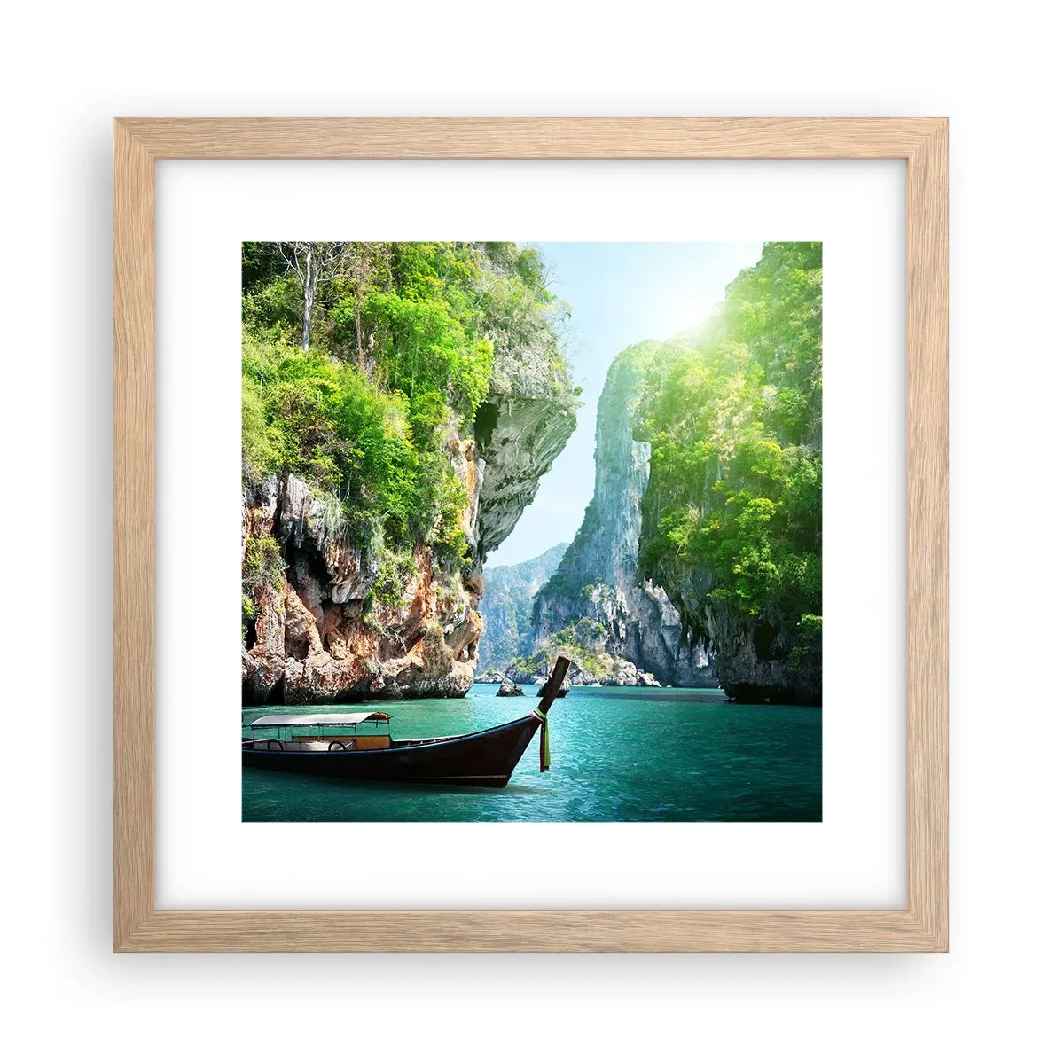 Poster in light oak frame - Invitation for an Exotic Trip - 30x30 cm
